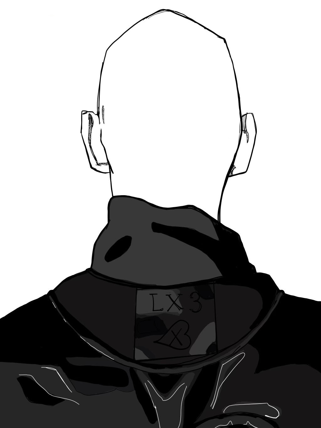 Hand-drawn reversible jacket detail