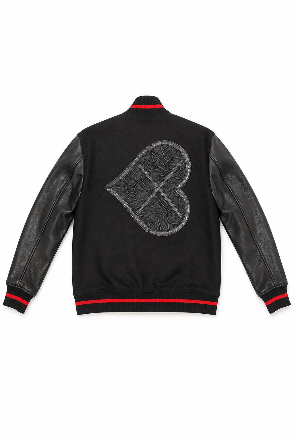 Reversible bomber — logo back flat lay