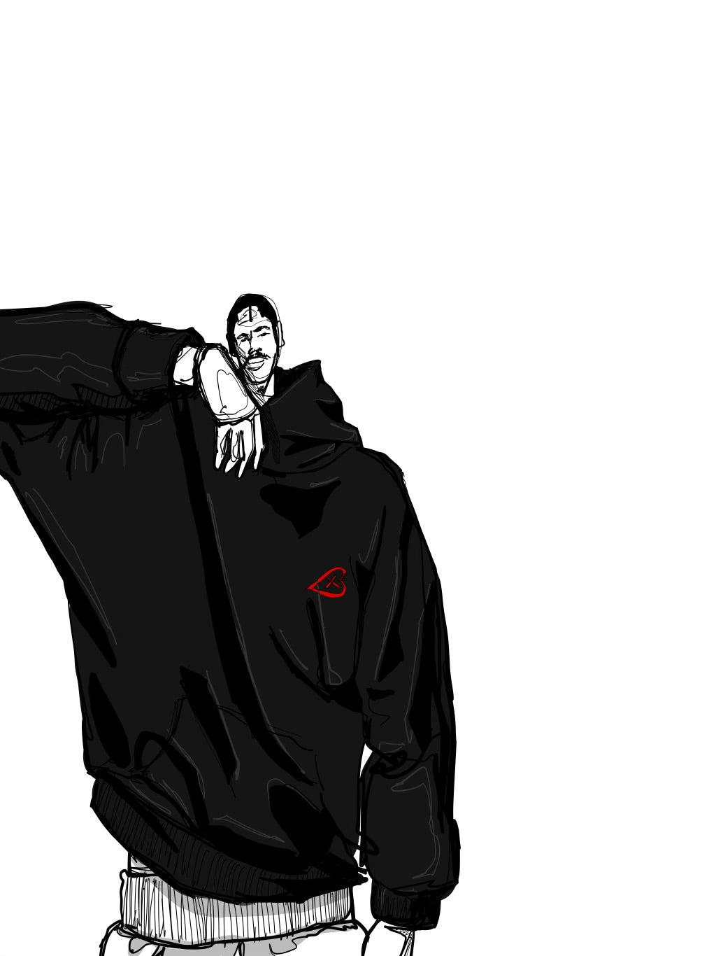 LX3 hoodie character illustration